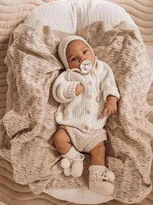 Little B's Nursery - Woodlands Knit Blanket | Honey Milk (Pre-Order Early May)