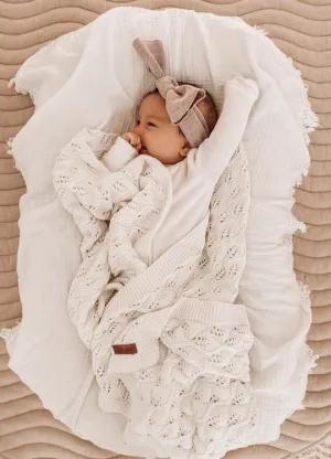 Little B's Nursery - Woodlands Knit Blanket | Milk (Pre-Order Early May)
