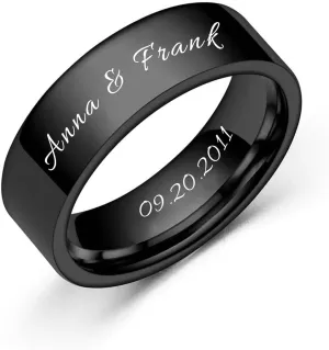 LOFART-Personalized Name Ring 925 Sterling Silver Custom Engraved Inside and Outside Ring for Men and Women Engagement Wedding Ring Promise Rings for Couples Customizable Unisex Jewlery Gifts for Him and Her