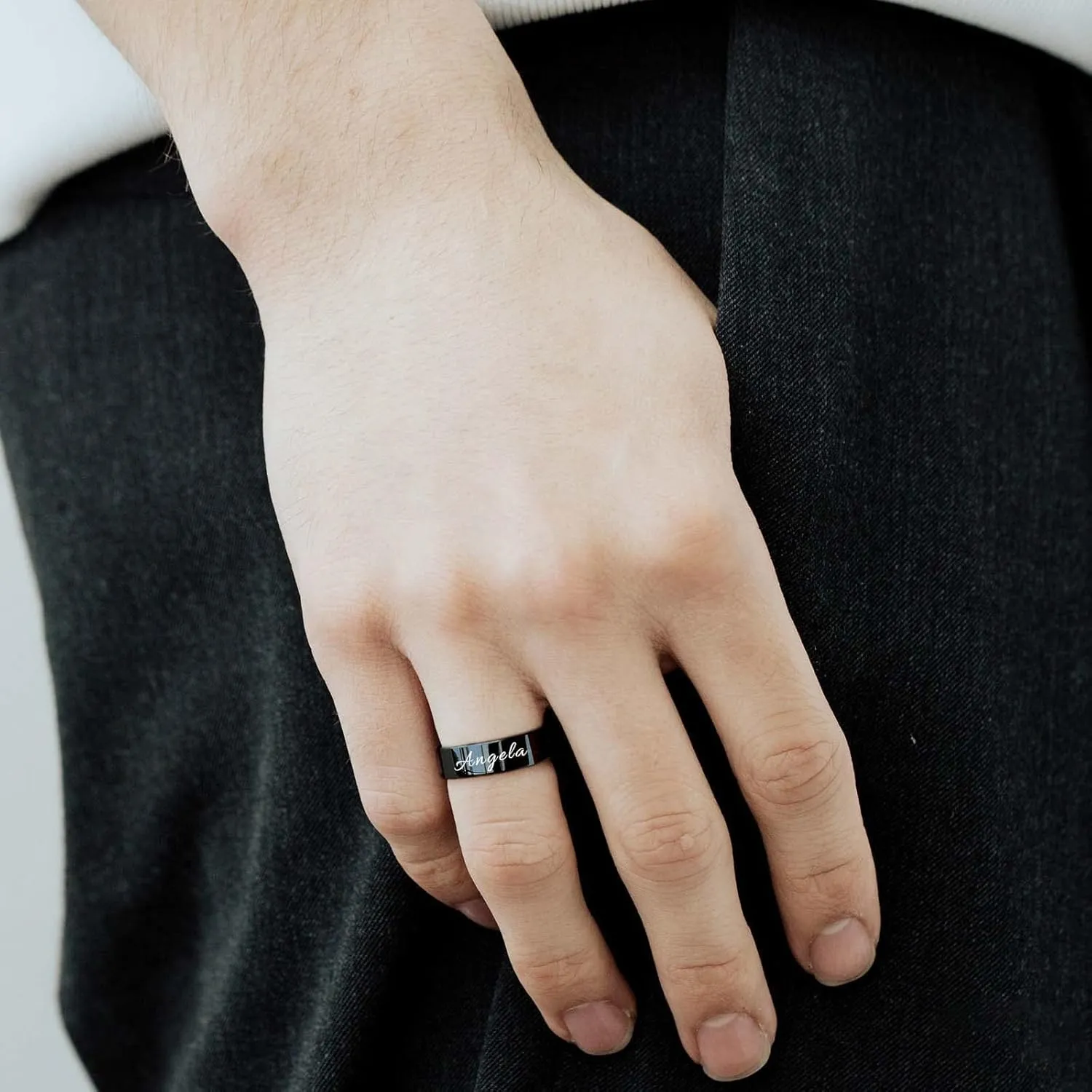 LOFART-Personalized Name Ring 925 Sterling Silver Custom Engraved Inside and Outside Ring for Men and Women Engagement Wedding Ring Promise Rings for Couples Customizable Unisex Jewlery Gifts for Him and Her