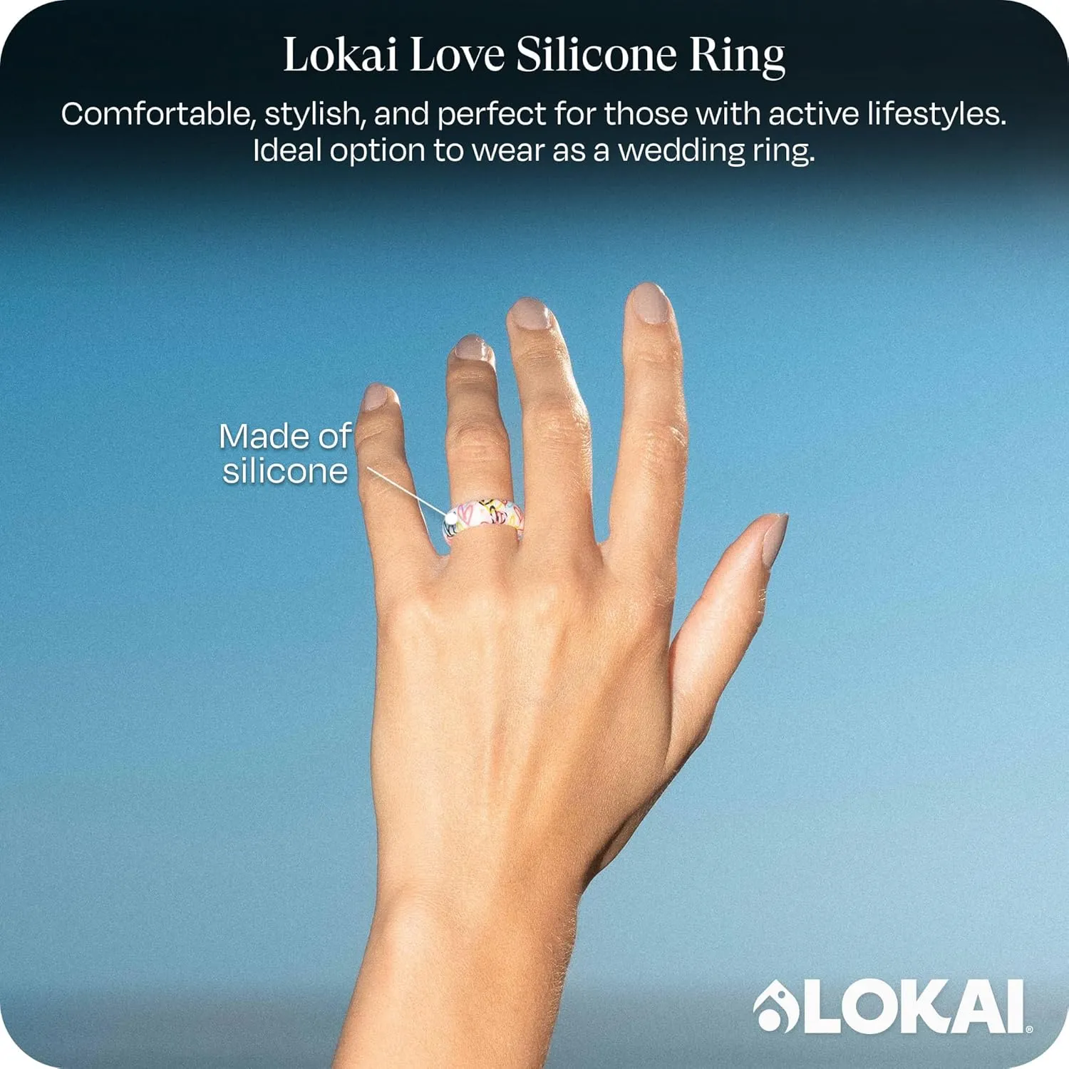 Lokai Silicone Ring for Men & Women - Ultra Comfort, Premium Silicone Rings for Active Lifestyle & Wedding Bands - Durable & Breathable Rubber Rings