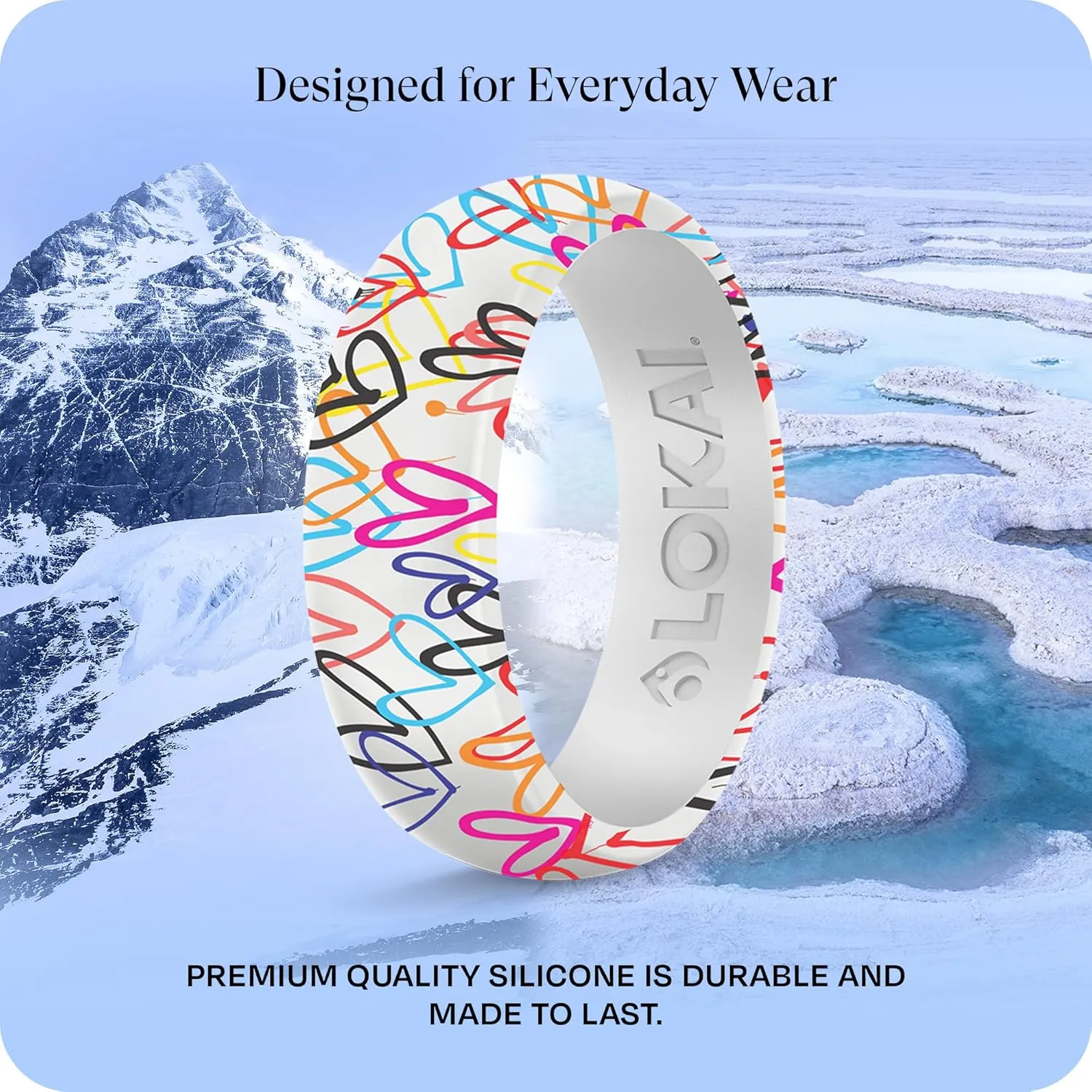 Lokai Silicone Ring for Men & Women - Ultra Comfort, Premium Silicone Rings for Active Lifestyle & Wedding Bands - Durable & Breathable Rubber Rings