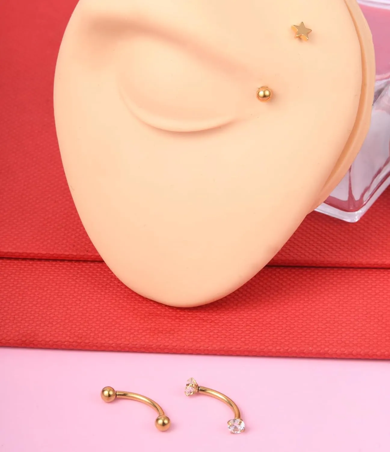 Longita Rook Piercing Jewelry Rook Jewelry Rook Earrings Surgical Steel Silver Gold Eyebrow Piercing Jewelry Internally Threaded Eyebrow Rings 16g Vertical Labret Lip Jewelry 8mm 10mm
