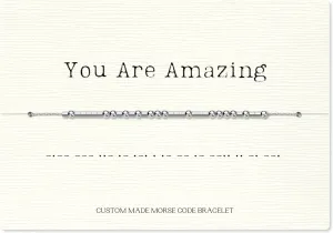 Loved Creations Morse Code Bracelets, Strength Inspirational Morris Code Bracelet for Women, 925 Sterling Silver Blessed Jewelry Gifts for Women Men