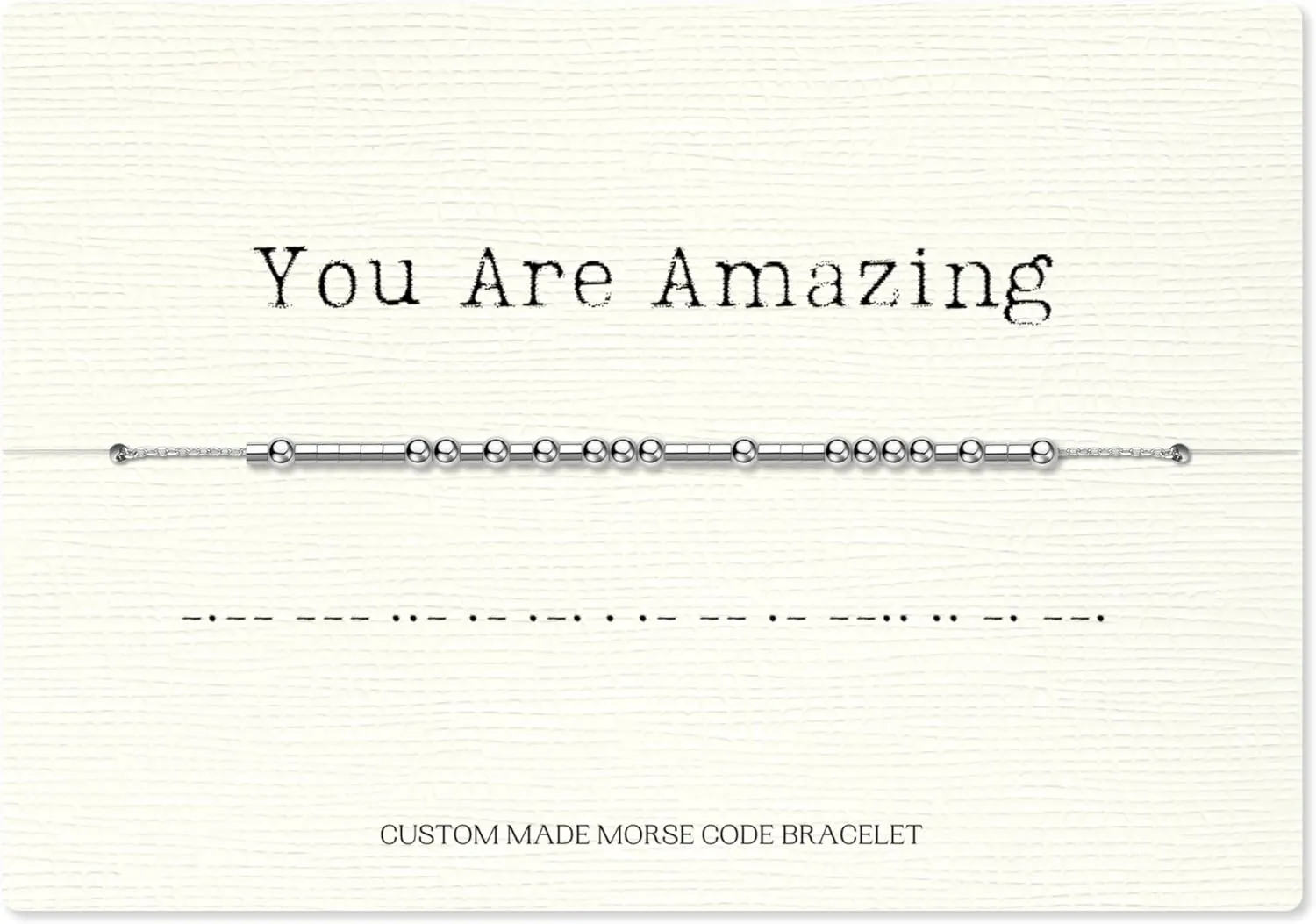 Loved Creations Morse Code Bracelets, Strength Inspirational Morris Code Bracelet for Women, 925 Sterling Silver Blessed Jewelry Gifts for Women Men