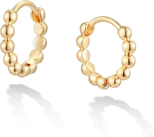 LOYATA Gold Huggie Hoop Earrings 14K Gold Plated Dainty Small Simple Hypoallergenic Jewelry Gift for Women
