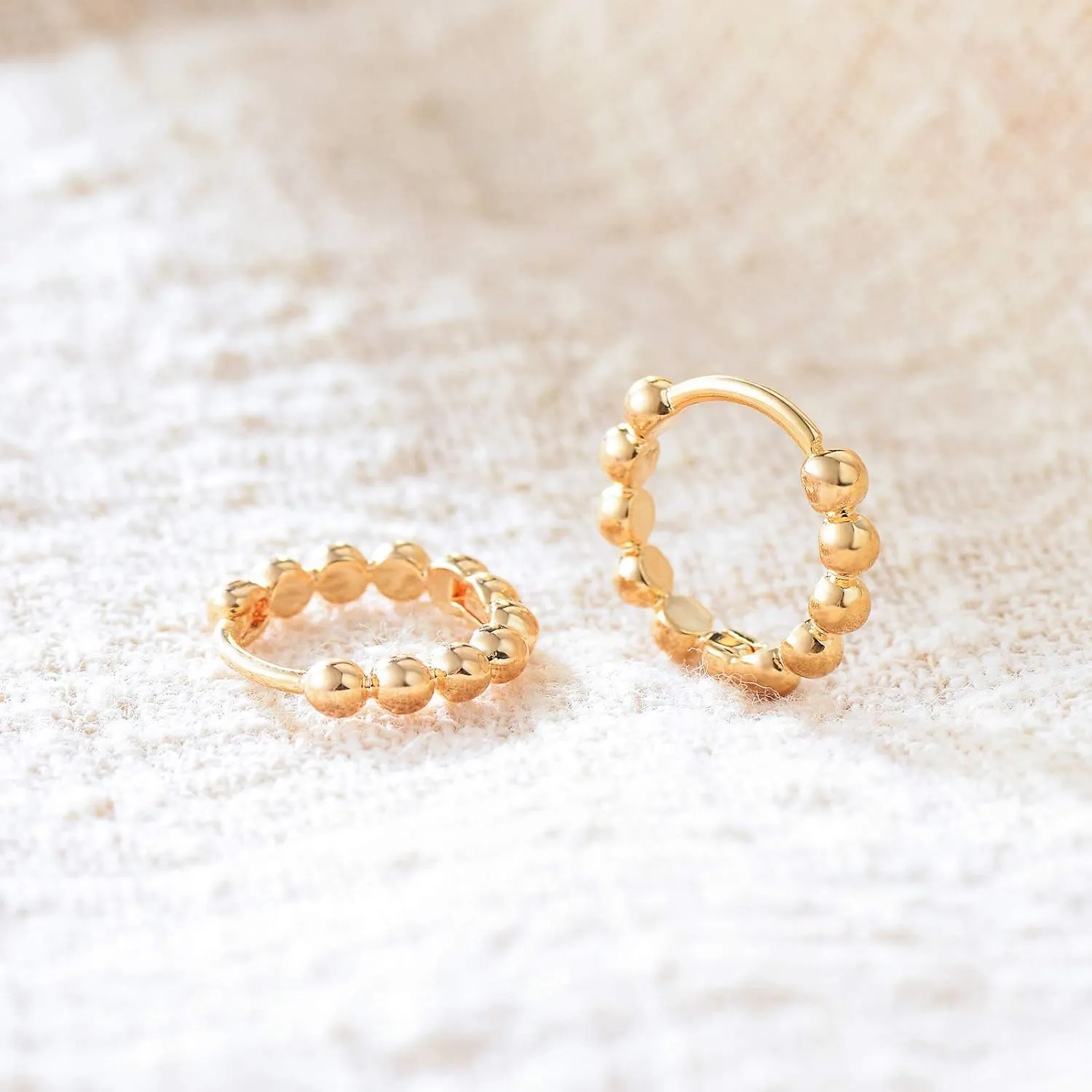 LOYATA Gold Huggie Hoop Earrings 14K Gold Plated Dainty Small Simple Hypoallergenic Jewelry Gift for Women
