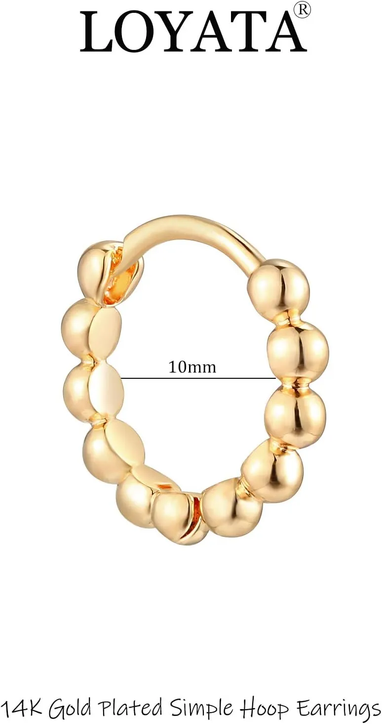 LOYATA Gold Huggie Hoop Earrings 14K Gold Plated Dainty Small Simple Hypoallergenic Jewelry Gift for Women