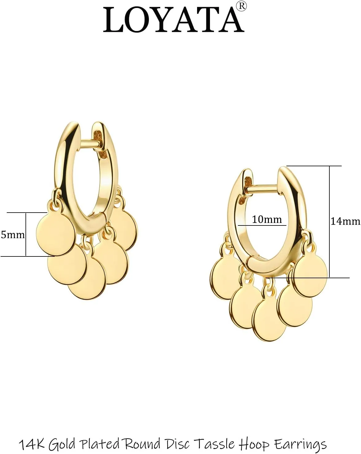 LOYATA Gold Huggie Hoop Earrings 14K Gold Plated Dainty Small Simple Hypoallergenic Jewelry Gift for Women