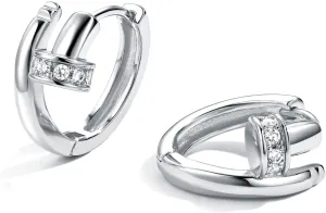 Me&Hz Gold Huggie Earrings Small Huggie Hoop Earrings for Women 14K Gold Plated Hypoallergenic Cubic Zirconia Huggies Mini Silver Hoop Earring for Women