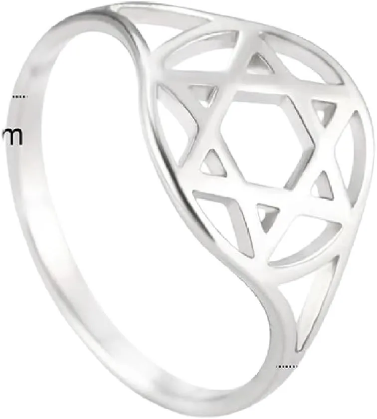 Menorah Ring Jewish Magen Judaica Hebrew Israel Faith Lamp Hanukkah Stainless Steel Finger Ring For Women