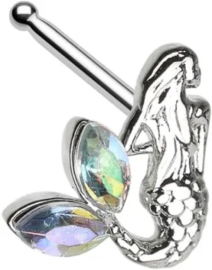Mermaid CZ Gem Under the Sea Nose Stud Ring