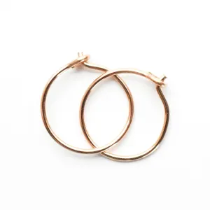 Minimalist 14k Rose Gold Fill Hoops. Small 10mm 22 gauge Handmade Pink Gold Earrings 1 Pair Hypoallergenic Sensitive Ears Earrings