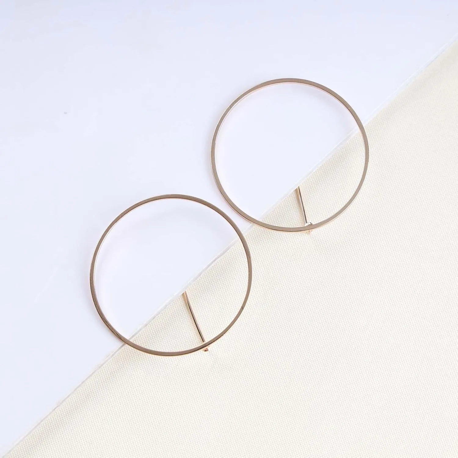 Minimalist Circle Earrings Bar Hoop Earrings Boho Round Circle Stick Earrings Gold Hallow Circle Bar Earrings Jewelry for Women