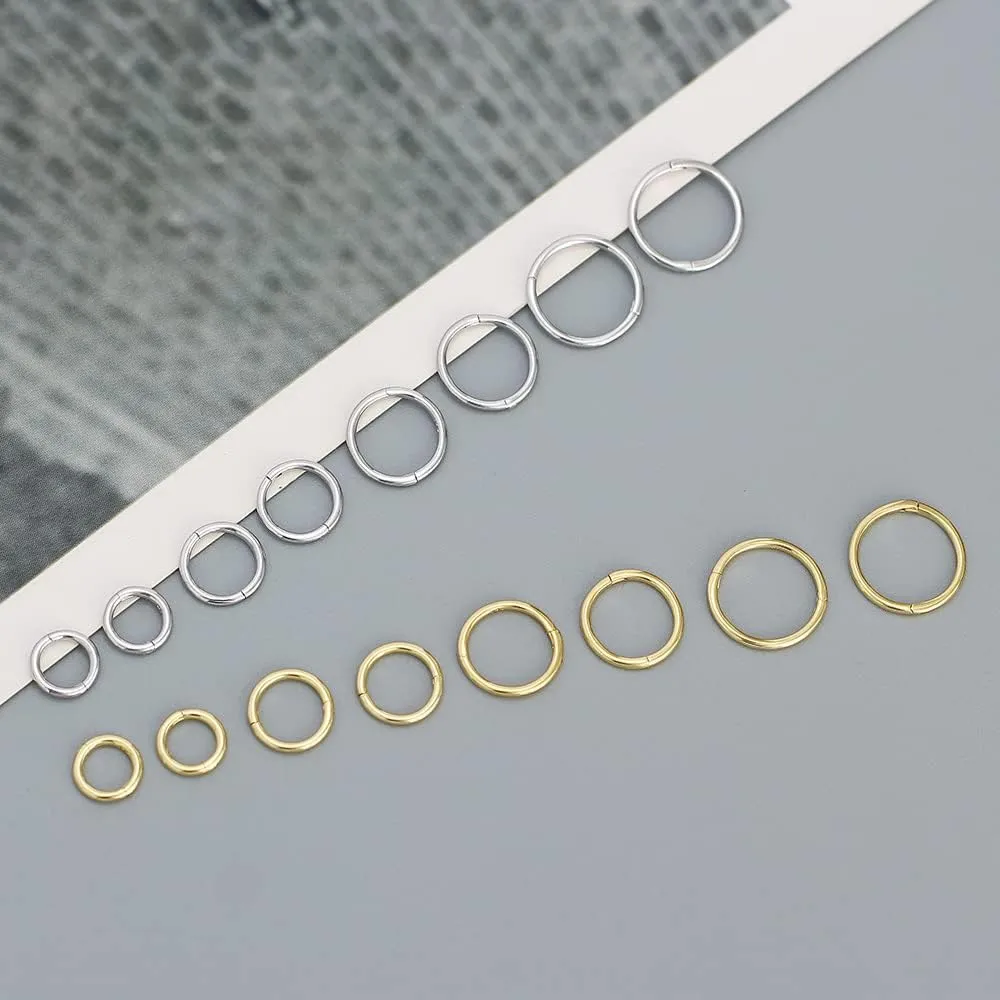 Minimalist Endless Small Hoop Earrings 925 Sterling Silver for Women Girls Hypoallergenic 14g Tiny Cartilage Huggie Hoops Helix Septum Nose Rings Daith Tragus Fashion Polished Body Piercing Jewelry