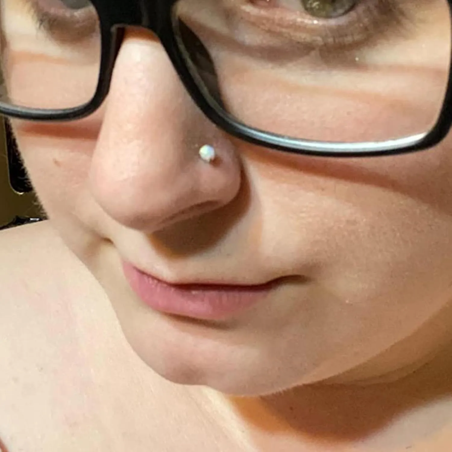 MODRSA 18g Nose Ring Opal Nose Ring Opal Nose Stud L Shaped Opal Nose Hoop Clicker Silver Gold Nose Rings for Women Cartilage Hoop Earring Cartilage Hoop Helix Hoop Earring White Daith Earring Hoop