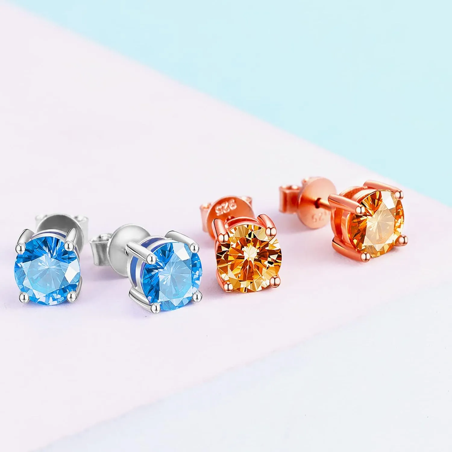 Moissanite Stud Earring, Cross Sterling Silver Stud Earrings for Women