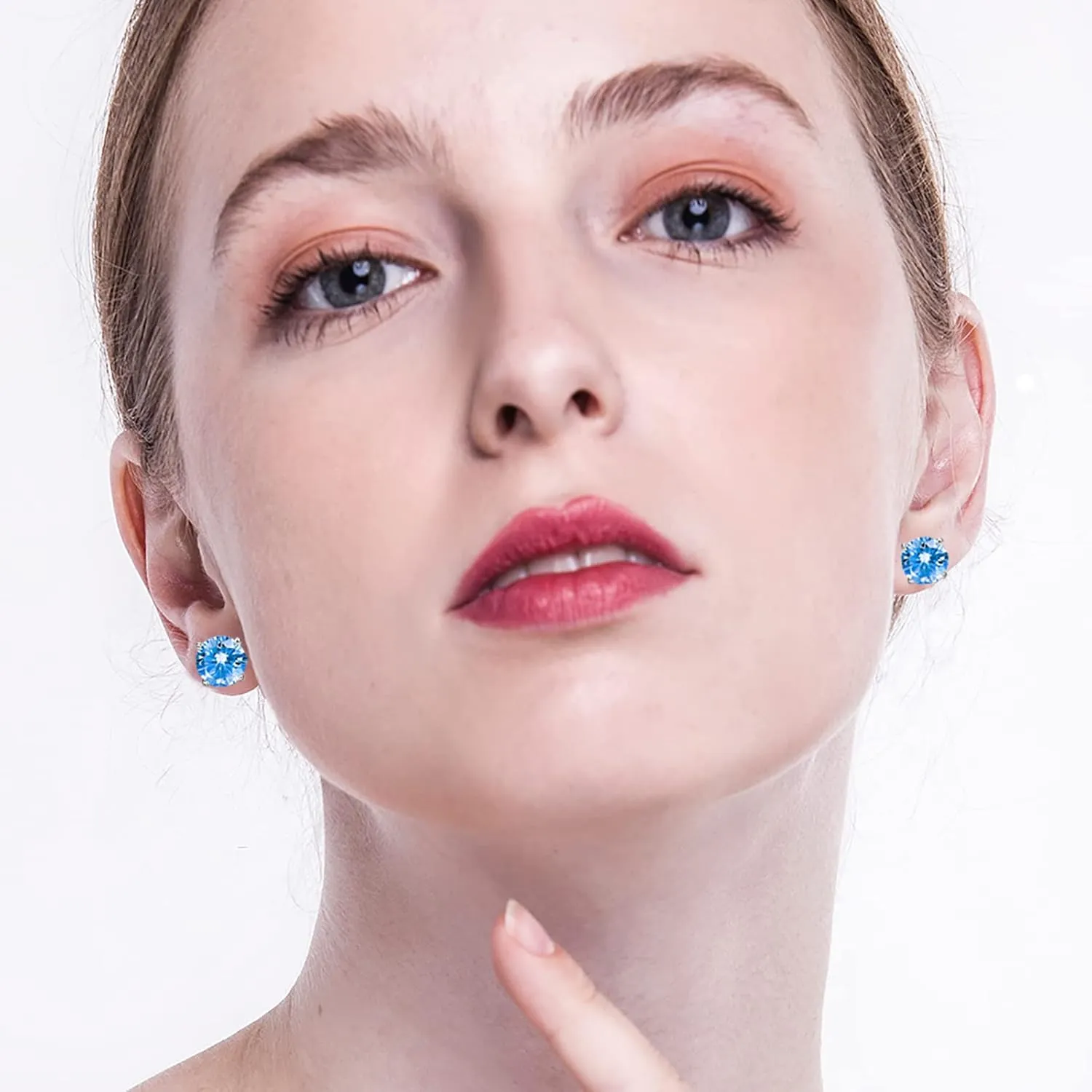 Moissanite Stud Earring, Cross Sterling Silver Stud Earrings for Women
