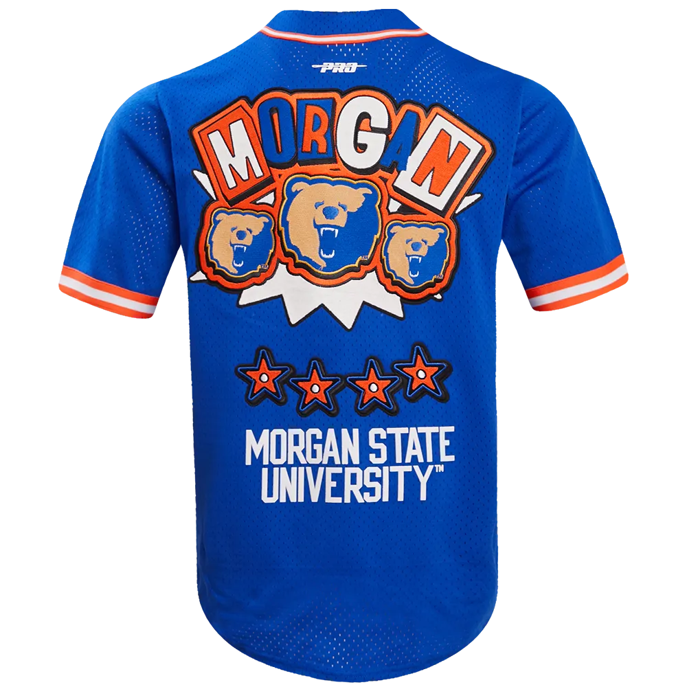 MORGAN STATE UNIVERSITY HOMECOMING MEN'S MESH BUTTON DOWN SHIRT (ROYAL BLUE/ORANGE)