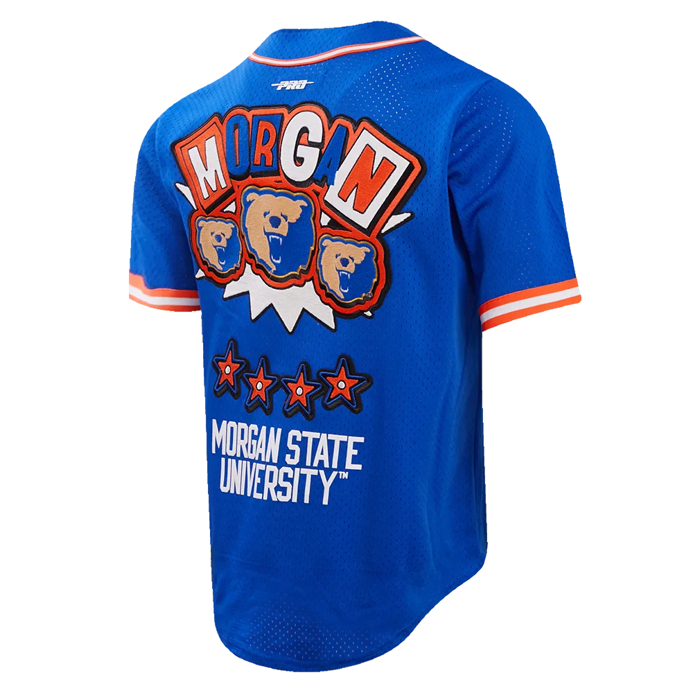 MORGAN STATE UNIVERSITY HOMECOMING MEN'S MESH BUTTON DOWN SHIRT (ROYAL BLUE/ORANGE)