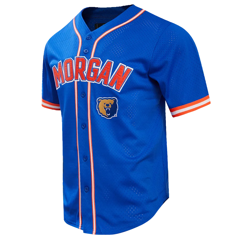 MORGAN STATE UNIVERSITY HOMECOMING MEN'S MESH BUTTON DOWN SHIRT (ROYAL BLUE/ORANGE)