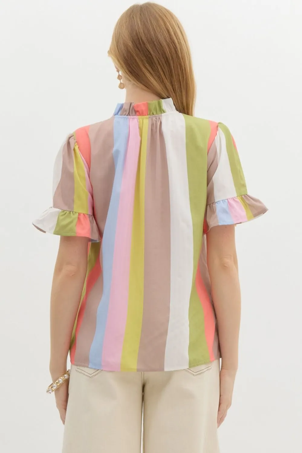 Multicolor Stripe Button Down