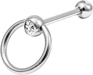 New 2025 Arrival 1Pc-Surgical Steel Tongue Rings For Women Silver Color&Gold Heart Shape Tongue Barbells Piercing Body Jewelry 14G With For You Accessories Trendy Creative Gift
