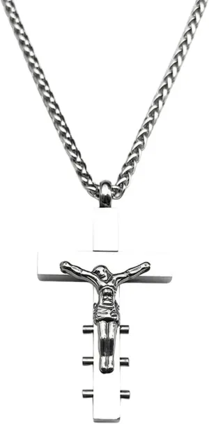 New 2025 Cross Jesus Pendant Stainless Steel Necklace For Women Men Silver Color Christian Crucifix Religious Jewelry Amulet Party Decoration Jewelry Commemorative Trendy Best For Gift