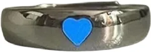 New 2025 Fashion Blue Green Luminous Light Star Ring Fluorescent Heart Ring Glow In Dark Adjustable Women Men Couple Finger Rings Jewelry With You Accessories Trendy Best For Gift