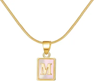 New 2025 Fashion Glowing Letter Initial Necklace For Women Men Gold Color Square Shell Glow In The Dark 26 Alphabet Name Choker Jewelry With For You Fashion Accessories Creative Gift