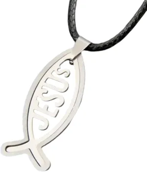 New 2025 Jesus Fish Pendant Stainless Steel Necklace Ichthys Jesus Cross Pendant Necklace Decoration Jewelry Luxury With For You Accessories Trendy Creative Best For Gift