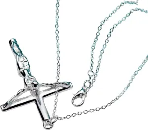 New 2025 Silver Color Jesus Cross Pendant Necklace 16/18/20/22/24/26/30 Inch Chain For Woman Man Charm Wedding Decoration Jewelry Commemorative With For You Accessories Trendy Creative Best For Gift