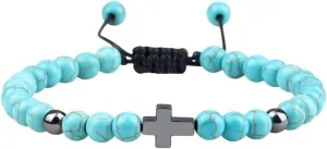 New 2026 19Styles Prayer Men Cross Bracelet 6Mm Natural Black Lava Onyx Meditation Fitness Couple Bangle Women Yoga Jewelry Gift Fashion Trendy Accessories Creative For Women And Men
