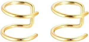 New 2026 4 Pcs Stainless Steel Ear Cuff Criss Cross Double Lines Cuffs Non Piercing Helix Earcuff Cartilage Earring Jewelry Fashion Trendy Accessories Creative Gift For Women And Men