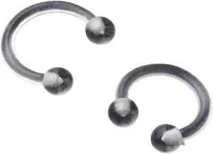 New 2026 5Pcs Piercing Tongue Barbell Ladies Simple Nose Ring For Style Retainer Stud Clear Transparent Women Body Jewelry Bioflex Fashion Trendy Accessories Creative Gift