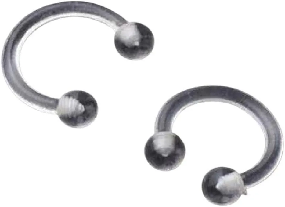 New 2026 5Pcs Piercing Tongue Barbell Ladies Simple Nose Ring For Style Retainer Stud Clear Transparent Women Body Jewelry Bioflex Fashion Trendy Accessories Creative Gift