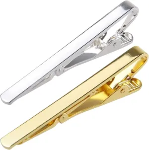 New 2026 Unisex Stainles Stell 1 Pcs 54Mm X 5Mm (L*w) Fashion Men Metal Silver Gold Simple Necktie Tie Bar Clasp Clip Clamp Pin Jewelry Trendy Accessories Creative Gift For Women And Men