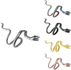 New 2026 Unisex Stainles Stell 1Pc Unisex Spiral Snake Ear Cuff-No Piercing Wrap, Personality Open Hoop Earring Cartilage Tragus Jewelry Fashion Trendy Accessories Creative Gift For Women And Men