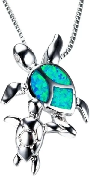New 2026 Unisex Stainles Stell Fashion Love Heart Tree Of Life Pendant Necklace For Women Inlay Blue Imitation Opal Wedding Jewelry Trendy Accessories Creative Gift For Women And Men