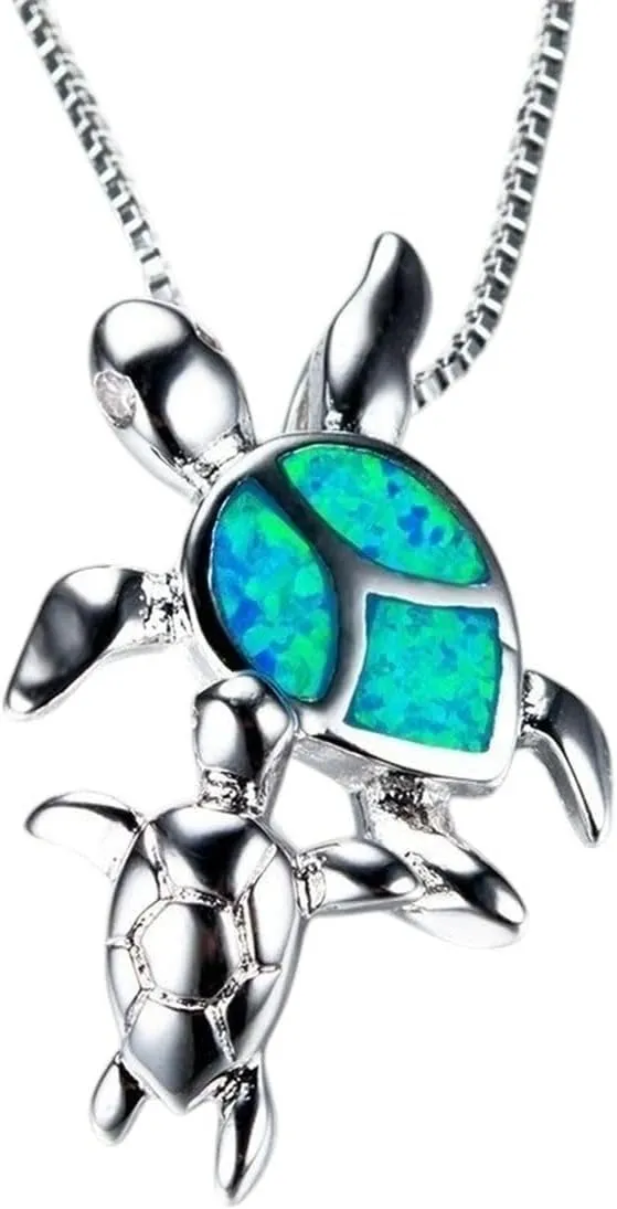 New 2026 Unisex Stainles Stell Fashion Love Heart Tree Of Life Pendant Necklace For Women Inlay Blue Imitation Opal Wedding Jewelry Trendy Accessories Creative Gift For Women And Men