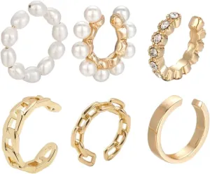 New 2026 Unisex Stainles Stell Gold Color Ear Cuff Cartilage Wrap Earrings Non-Piercing Bones Spiral Clip Set For Women Men Jewelry Gift Fashion Trendy Accessories Creative For Women And Men
