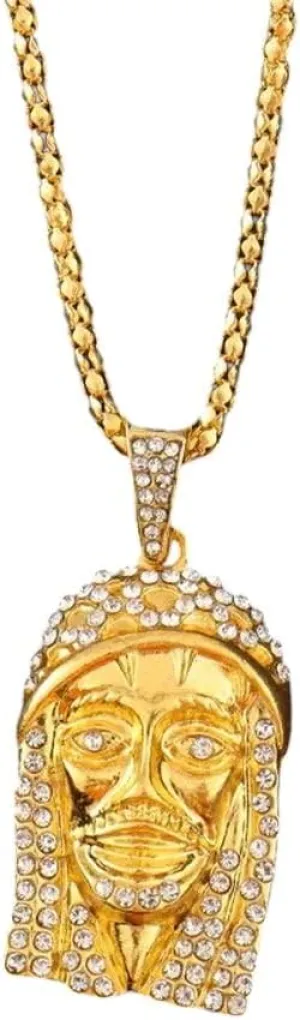New For Trendy 2025 Golden Men And Women Hip-Hop Jesus Cross Necklace Religious Pendant Necklace Banquet Party Souvenir Gift Price Jewelry Fashion Accessories Creative Gift