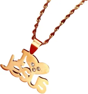 New For Trendy 2025 Heart I Love Jesus Pendant Chain Neckalces Women Hers Gold Color Christian Religious Ornaments Cross Jewelry Fashion Accessories Creative Gift