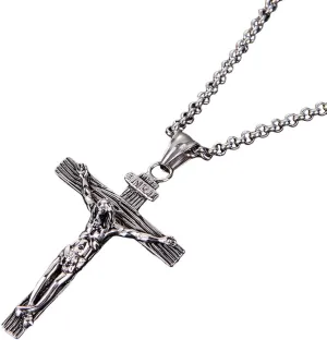 New For Trendy 2025 Men Chain Christian Jewelry Gifts Vintage Cross Inri Crucifix Jesus Pendant Necklace For Men Party Anniversary For Gift Collar Es Jewelry Fashion Accessories Creative Gift