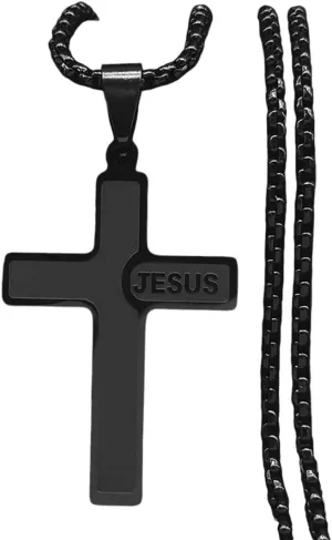 New For Trendy 2025 Stainless Steel Jesus Cross Pendant Chain Necklace For Men Women Jewelry Catholic Crucifixes Rosaries Accessories Jewelry Fashion Accessories Creative Gift