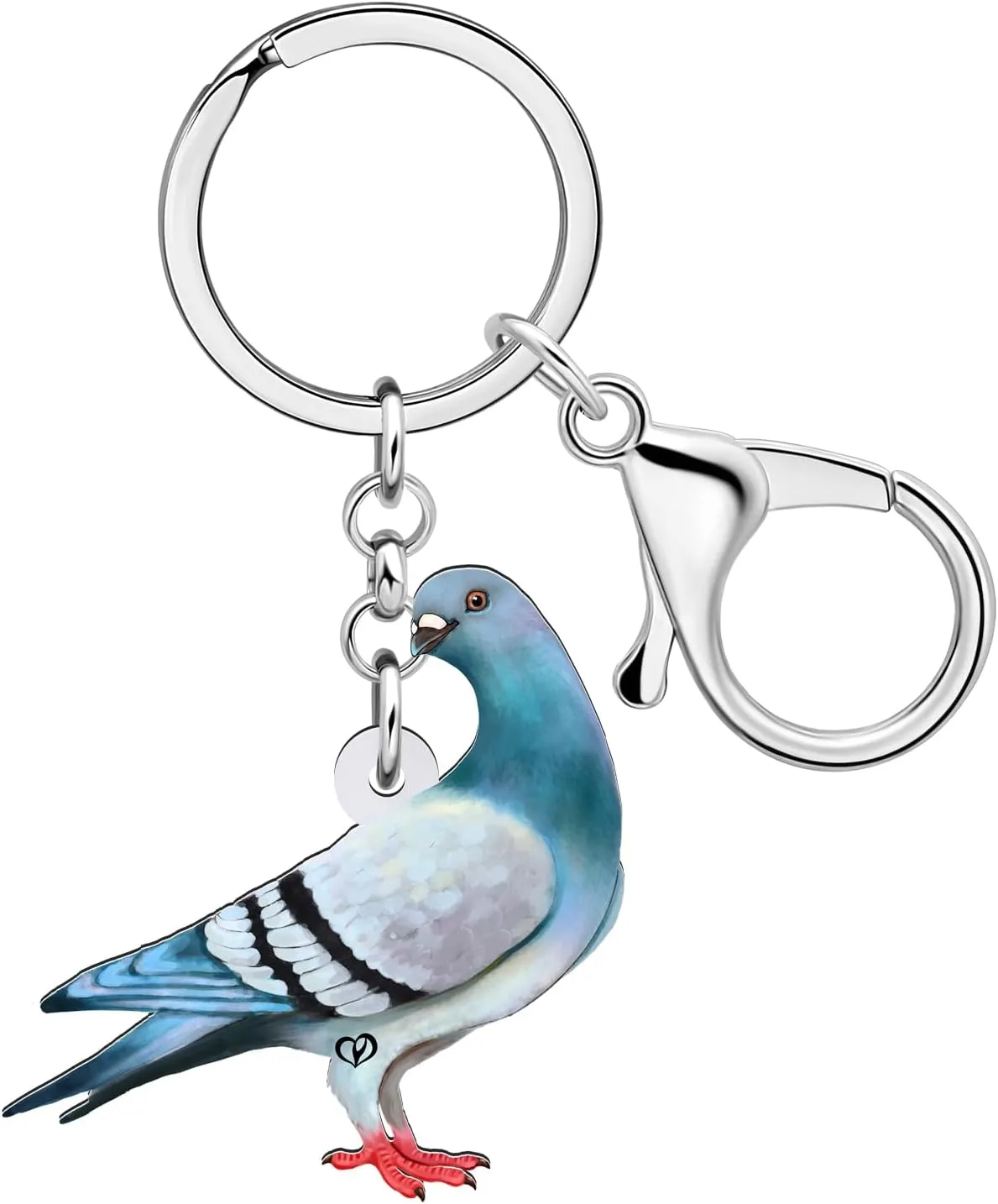 NEWEI Acrylic Pigeon Keychain Key Chain Bird Keychains Keyrings for Women Girls Bag Purse Accessories Gifts Charms