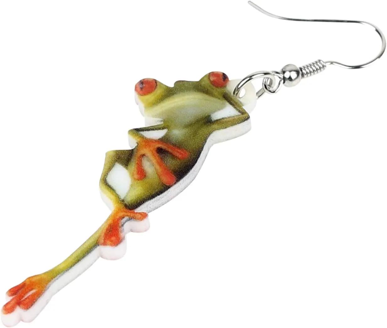 NEWEI Cute Weird Acrylic Frog Earrings Dangle Funny Animals Jewelry for Women Accessories Charms