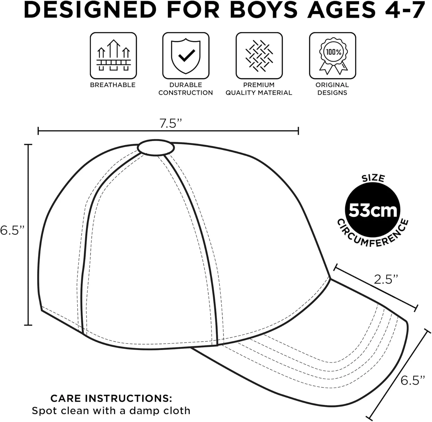 Nintendo Boys Super Mario Bros. Cotton Baseball Cap (Size 4-7)