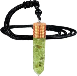 Nupuyai Orgone Healing Crystal Point Pendant Necklace for Women Men, Spiral Hexagonal Faceted Stone Pendant with Adjustable Cord 18-24 Inches