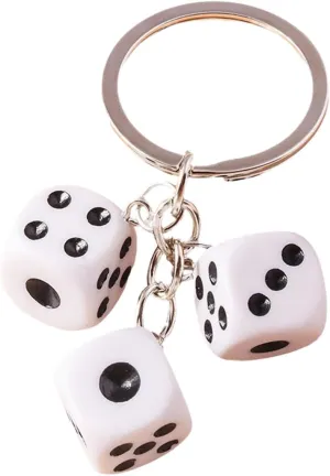 ODETOJOY Dice Keychain, Cute Cartoon 3D Resin Dice Keyrings Pendant Handbag Bag Key Chain Gaming Rolling Craps Cubes
